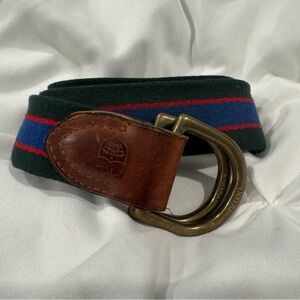 Vintage Polo Ralph Lauren Cotton Ring Belt with Double Brass Buckle